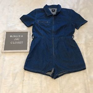 urban outfitters hello sunshine denim romper